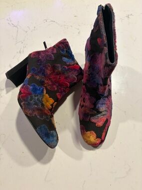 Stuart Weitzman Bacari Brocade Botanic Velvet Bootie Ankle Boot